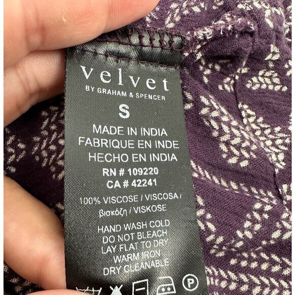 Velvet By Spencer Graham Geraldine African Print Peasant Dress Size S Fine Wine - Picture 9 of 9